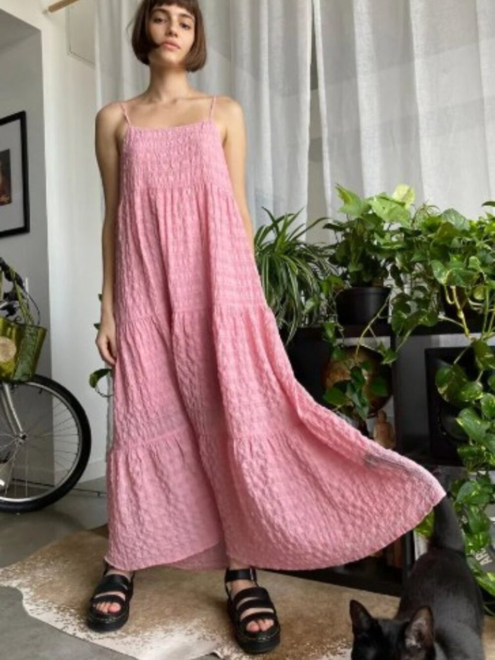Urban Outfitters Paolo Tiered Ruffle Maxi Dress Medium